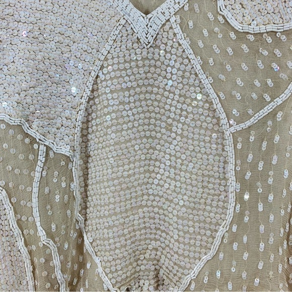 Vintage Lillie Rubin 100% silk beaded sequin top. - Picture 4 of 12